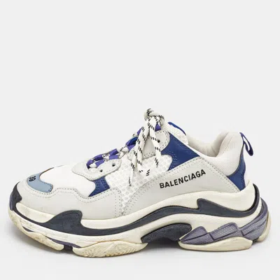 Pre-owned Balenciaga Multicolor Faux Leather And Mesh Triple S Lace Up Sneakers Size 39