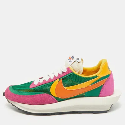 Pre-owned Sacai Multicolor Leather And Mesh Ld Waffle Sneakers Size 42.5