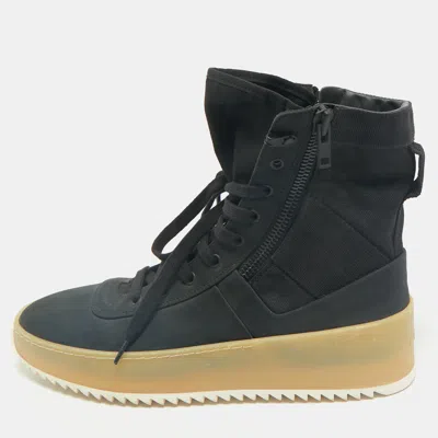 Pre-owned Fear Of God Black Canvas And Nubuck Leather Jungle High Top Sneakers Size 41