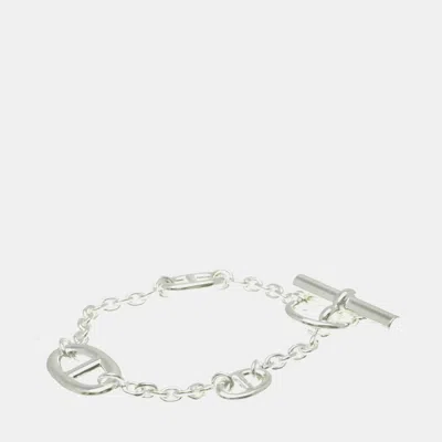 Pre-owned Hermes Chaine D'ancre Farandole Bracelet Silver 925 No Stone Charm Bracelet Silver