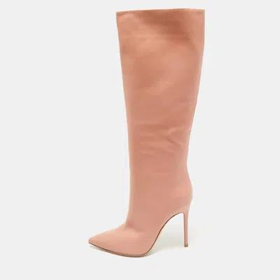 Pre-owned Gianvito Rossi Dusty Pink Leather Suzan Knee Length Boots Size 39