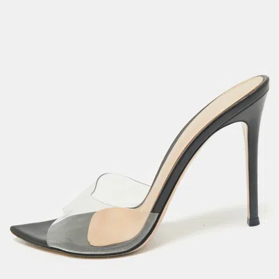Pre-owned Gianvito Rossi Black Pvc Elle Slide Sandals Size 38