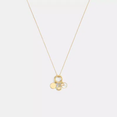 Coach Outlet Coin Pendant Necklace In Gold