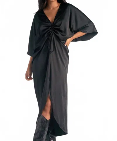Elan Nayeli Slouchy Maxi Dress In Black In Black