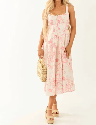 Eesome Bustier Fit And Flare Dress In Rose Tea In Neutral