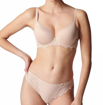 Simone Perele Caresse Plunge Bra In Peau Rose In Neutral