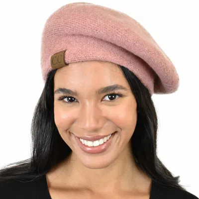 C.c Beanie All-weather Adjustable Beret Hat In Dark Blush