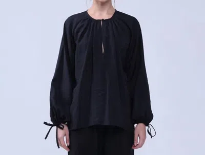 Neu Nomads Tunika Blouse Vintage Cupro In Black In Blue