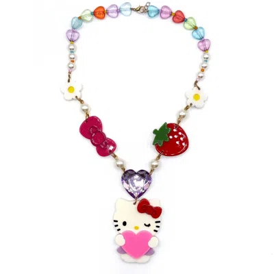 Irregular Choice Hello Kitty Kindness Necklace In Ivory Multi