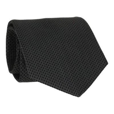 Scotch & Soda Black Solid Neat Tie In Black