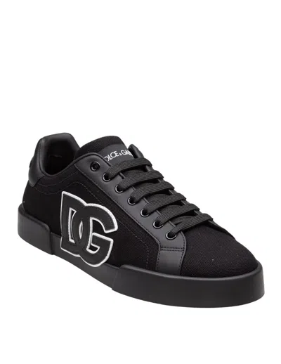 Dolce & Gabbana Sneakers With A Logo Patch In Black