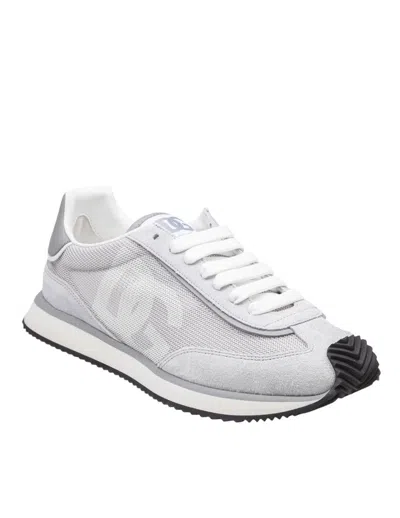 Dolce & Gabbana Canvas And Suede Sneakers In Gray