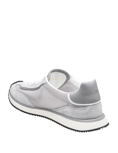 Dolce & Gabbana Canvas And Suede Sneakers In Gray