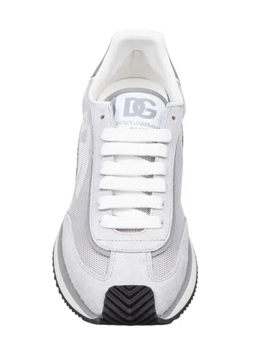 Dolce & Gabbana Canvas And Suede Sneakers In Gray