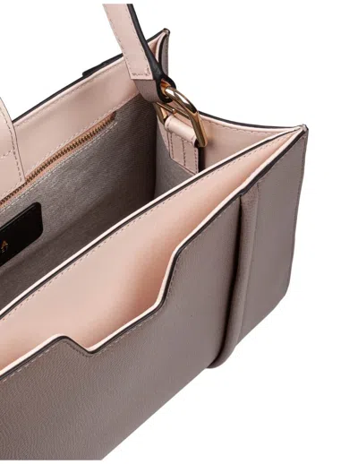 Furla Riva M Tote Leather Handbag Color Stucco Gray
