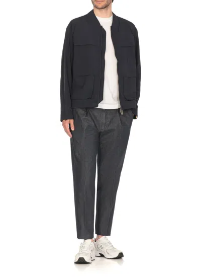 K-way Barion Cotton Like Jacket In Blue