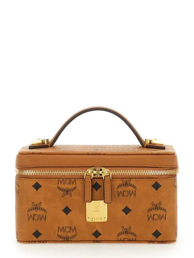 Mcm Printed Canvas Rockstar Vanity Case Handbag