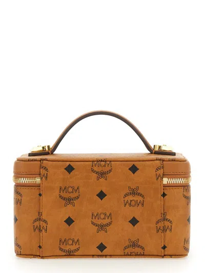 Mcm Printed Canvas Rockstar Vanity Case Handbag