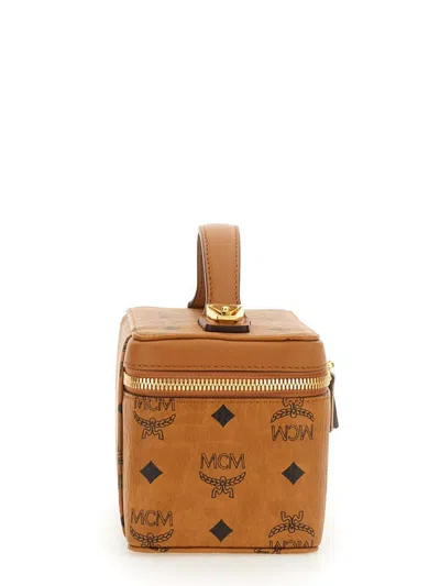 Mcm Printed Canvas Rockstar Vanity Case Handbag