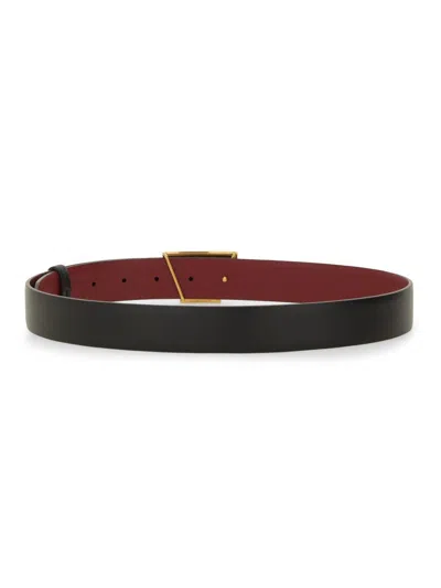 Tod's T-timeless Logo Plaque Reversible Belt In Black