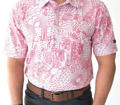 Yatta Golf Shaka Life Golf Polo In Pink