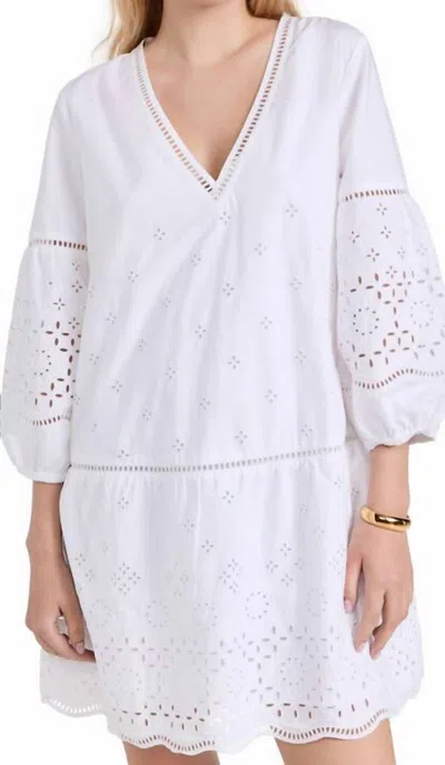 Club Monaco Eyelet Mini Dress In White In White
