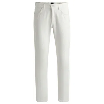Hugo Boss Slim-fit Jeans In Black Mechanical-stretch Denim In White