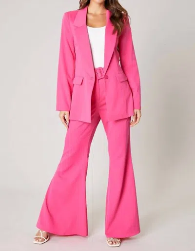 Sugarlips Flex Linen Flare Pants In Hot Pink In Pink