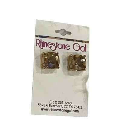 Sophia Collection Women's Faceted Gem Stud Earrings In Champagne