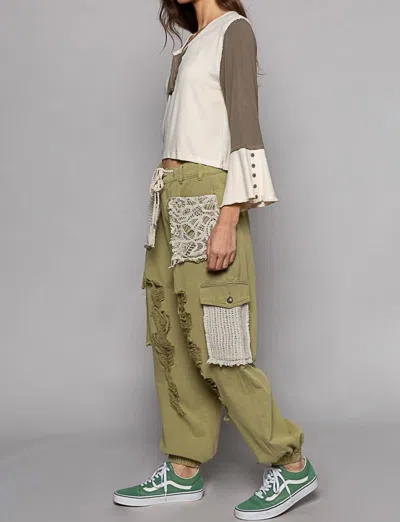 Pol Once You Know Jogger In Olive In Gray