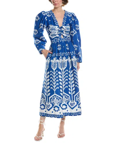 Sea Ny Sonia Print Midi Dress In Blue