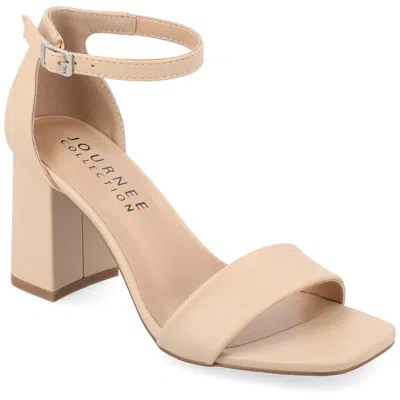 Journee Collection Women's Valenncia Supernatural Shades Tru Comfort Foam Open Square Toe Ankle Strap Sandals In Neutral
