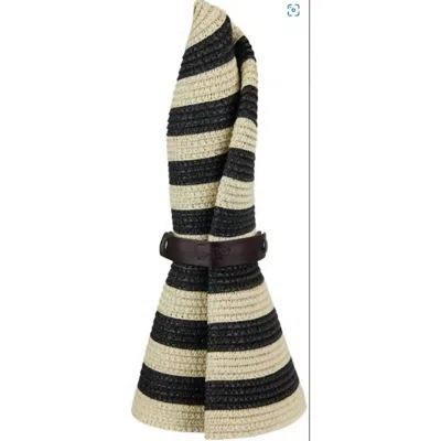 Sunlily Women's Foldable Packable Travel Sun Hat In Black Cream Stripe