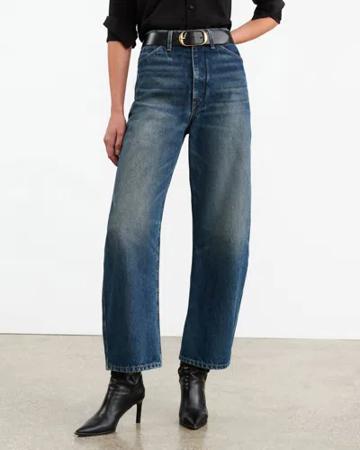 Nili Lotan Tribeca Stretch Mid-rise Barrel-leg Jeans In Blue