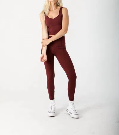 Playground Active Oakland Legging Pants In Wine