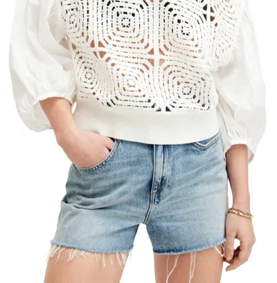 Allsaints Sol Mixed Media Lace Top In Chalk In Neutral