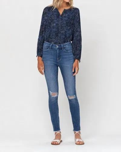Vervet By Flying Monkey Haylie High Rise Skinny Jean In Blue In Blue