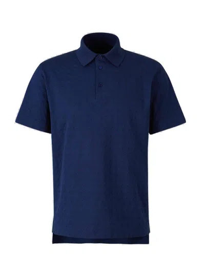 Givenchy 4g-jacquard Short-sleeved Polo Shirt In Blue
