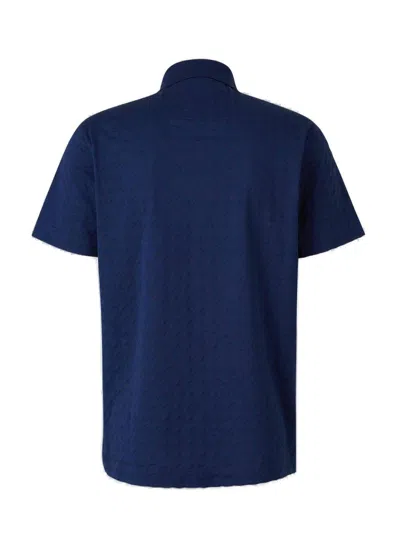 Givenchy 4g-jacquard Short-sleeved Polo Shirt In Blue
