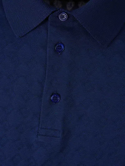 Givenchy 4g-jacquard Short-sleeved Polo Shirt In Blue