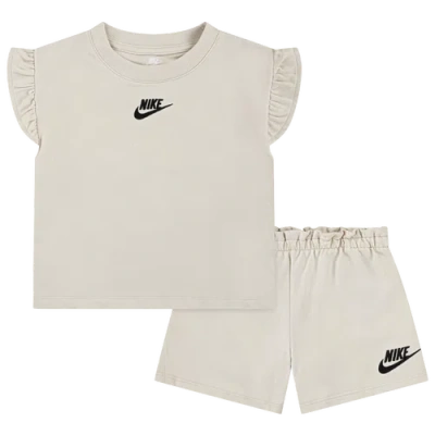 Nike Kids' French Terry T-shirt & Shorts Set In Gray