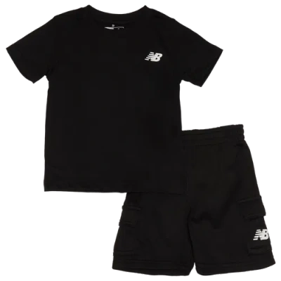 New Balance Boys   Lbr T-shirt & Cargo Shorts Set In Black