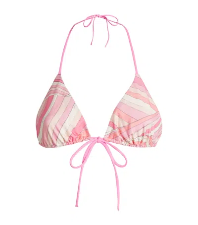 Pucci Marmo Print Triangle Bikini Top