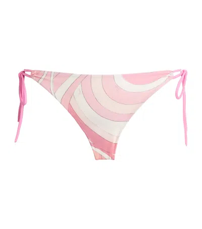 Pucci Marmo Print Tie-side Bikini Briefs In Pink