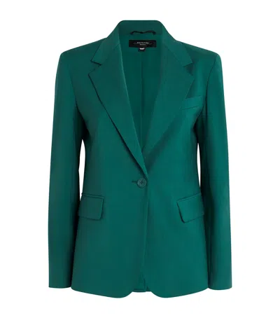 Weekend Max Mara Virgin Wool Blazer In Green