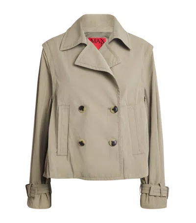 Max & Co Nylon Hybrid Pea Coat In Green