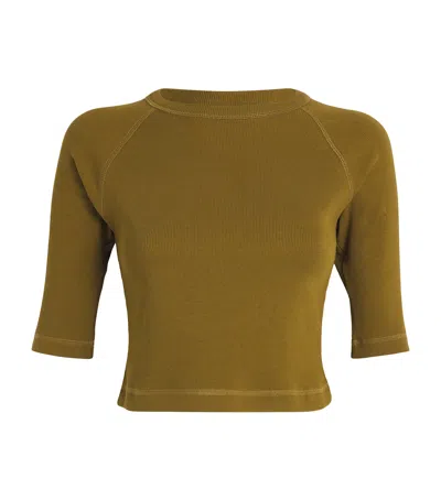Me+em Cropped Ultimate Raglan T-shirt In Green