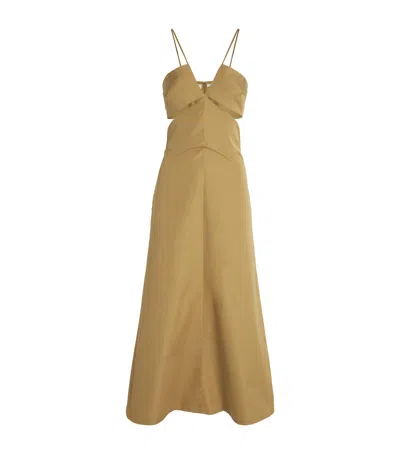 Bite Studios Organic Cotton Aquilone Maxi Dress In Brown