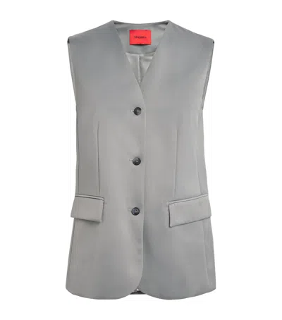 Max & Co Sleeveless Waistcoat In Gray