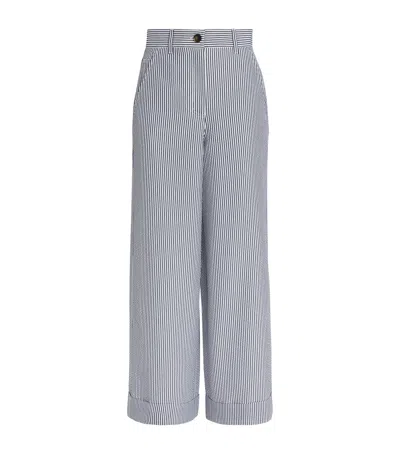 Me+em Stripe Wide-leg Trousers In Gray
